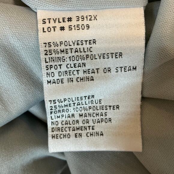 Silver Metallic Halter Evening Gown Size 12 Ruffled A-Line Long Dress by AQUA - Picture 10 of 13